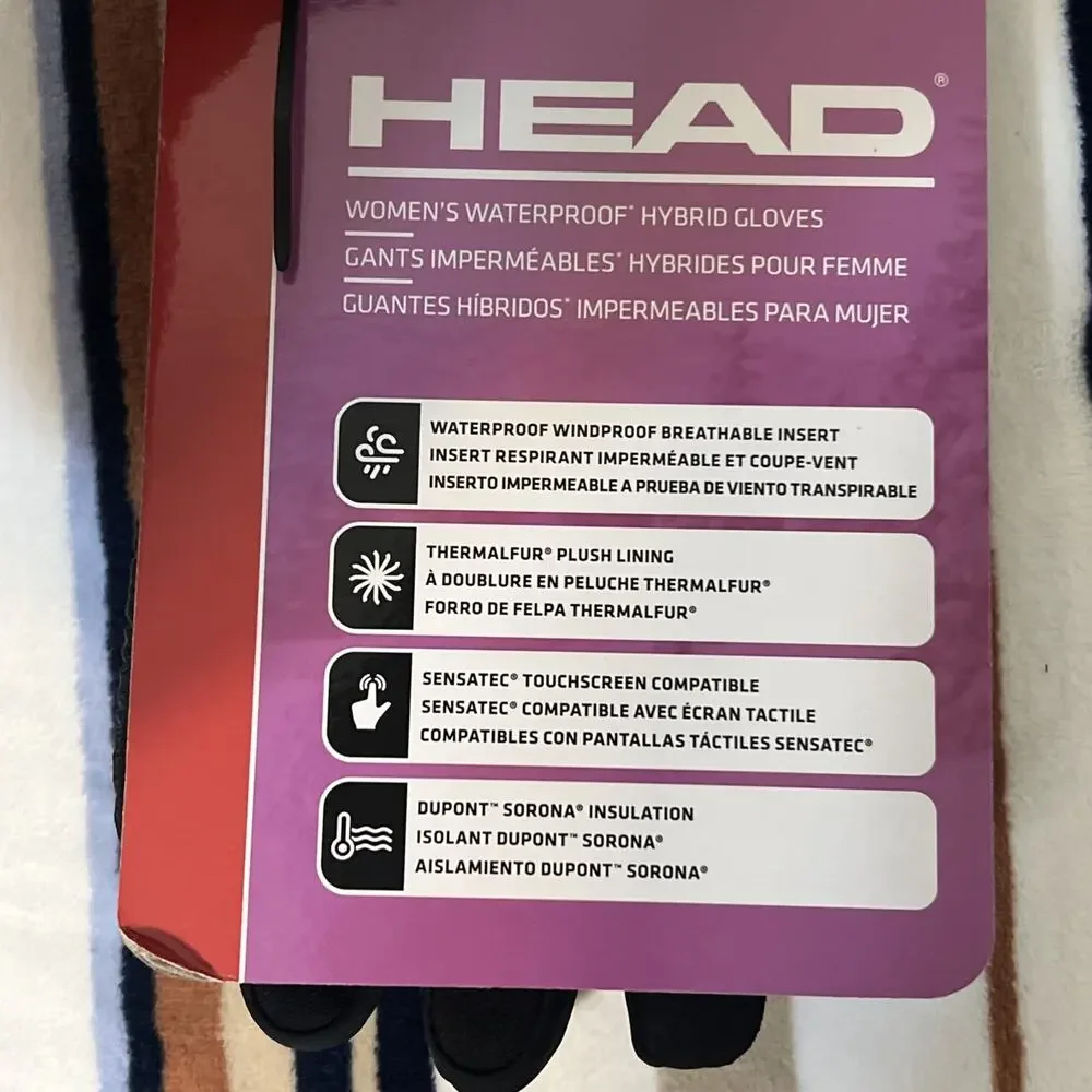 Head Gloves Women’s Medium Black Waterproof Hybrid Touchscreen
